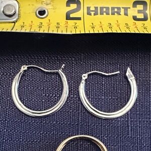White Gold Hoop Earrings H3